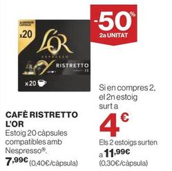 Oferta de Cápsulas de café por 7,99€ en Supercor Exprés