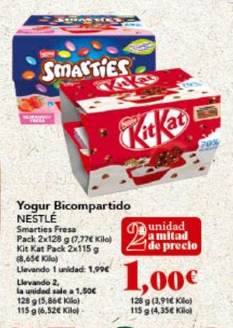 Oferta de Nestlé - Yogur Bicompartido por 1,99€ en Gadis