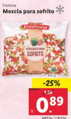 Oferta de Freshona - Mezcla Para Sofrito por 0,89€ en Lidl