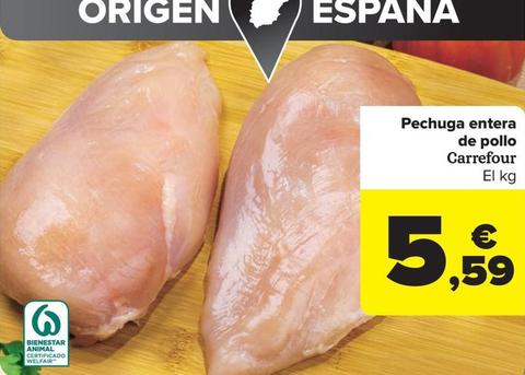 Oferta de Pechuga de pollo en Carrefour Market