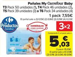 Oferta de Pañales por 7,55€ en Carrefour Market