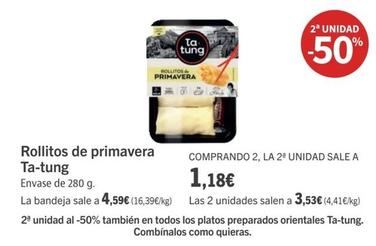 Oferta de Rollitos de primavera por 4,59€ en Supermercados Sánchez Romero