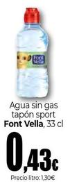 Oferta de Font Vella - Agua Sin Gas Tapón Sport por 0,43€ en Unide Market