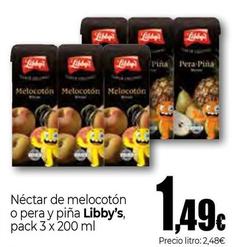 Oferta de Libby's - Néctar De Melocotón O Pera Y Piña por 1,49€ en Unide Market