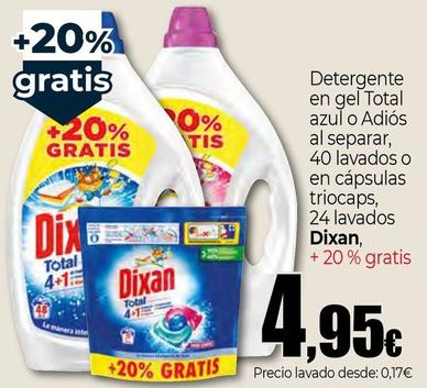 Oferta de Dixan - Detergente En Gel Total Azul o Adios Al Separar por 4,95€ en Unide Supermercados