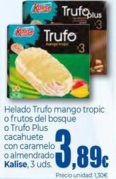 Oferta de Kalise - Helado Trufo Mango Tropic o Frutos Del Bosque o Trufo Plus Cacahuete Con Caramelo o Almendrado por 3,89€ en Unide Supermercados