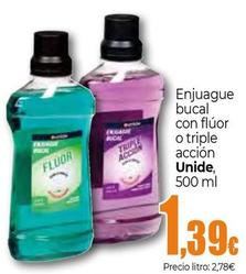 Oferta de Enjuague bucal por 1,39€ en Unide Supermercados