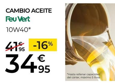Oferta de Feuvert - Cambio Aceite por 34,95€ en Feu Vert