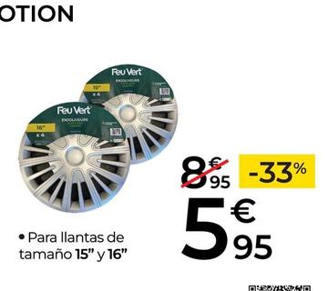 Oferta de Para Llantas De Tamaño 15" Y 16" por 5,95€ en Feu Vert