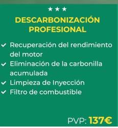 Oferta de Descarbonización Profesional por 137€ en Feu Vert
