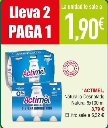 Oferta de Actimel - Natural O Desnatado Natural por 3,79€ en Masymas