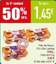 Oferta de Dhul - Flan De Huevo, 0% O Sin Lactosa por 2,89€ en Masymas