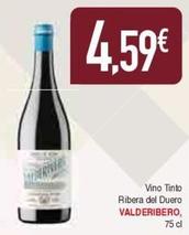 Oferta de Valderibero - Vino Tinto Ribera Del Duero por 4,59€ en Masymas