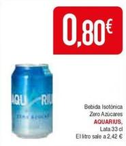 Oferta de Aquarius - Bebida Isotónica Zero Azúcares por 0,8€ en Masymas