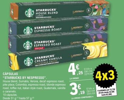 Oferta de Starbucks - Capsulas Nespresso por 4,25€ en E.Leclerc