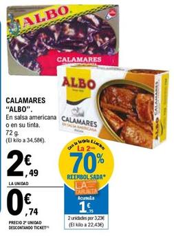 Oferta de Albo - Calamares En Salsa Americana / En Su Tinta por 2,49€ en E.Leclerc