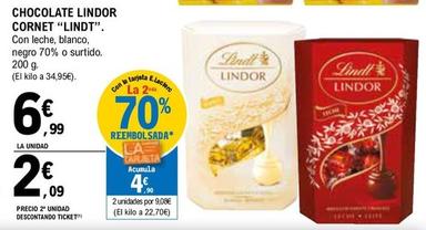 Oferta de Lindt - Chocolate Lindor Cornet por 6,99€ en E.Leclerc