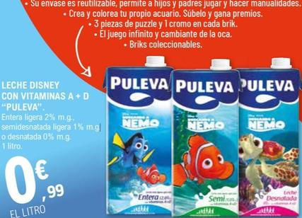 Oferta de Puleva - Leche Disney Con Vitaminas A+ D por 0,99€ en E.Leclerc
