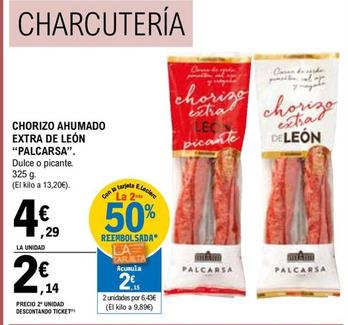 Oferta de Palcarsa - Chorizo Ahumado Extra De Leon por 4,29€ en E.Leclerc