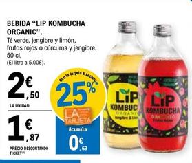 Oferta de Lip Kombucha Organic - Bebida por 2,5€ en E.Leclerc