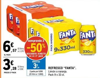 Oferta de Fanta - Refresco Limón / Naranja por 6,57€ en E.Leclerc