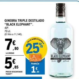 Oferta de Black Elephant - Ginebra Triple Destilado por 7,8€ en E.Leclerc
