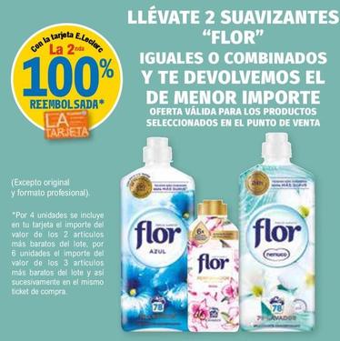 Oferta de Flor - Llévate 2 Suavizantes Iguales O Combinados Y Te Devolvemos El De Menor Importe en E.Leclerc