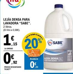 Oferta de Sabe - Lejía Densa Para Lavadora por 1,15€ en E.Leclerc