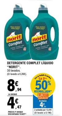 Oferta de Norit - Detergente Complet Líquido por 8,94€ en E.Leclerc