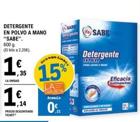 Oferta de Sabe - Detergente En Polvo A Mano por 1,35€ en E.Leclerc
