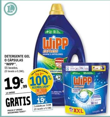 Oferta de Wipp - Detergente Gel O Cápsulas por 19,99€ en E.Leclerc