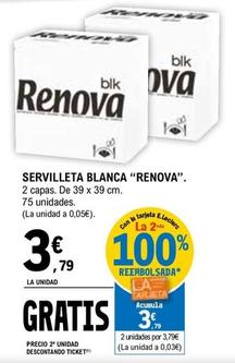 Oferta de Renova - Servilleta Blanca por 3,79€ en E.Leclerc