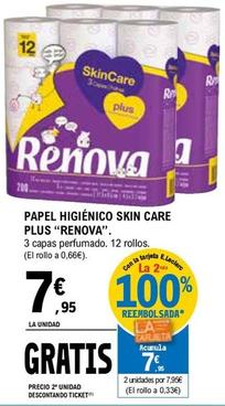 Oferta de Renova - Papel Higiénico Skin Care Plus por 7,95€ en E.Leclerc
