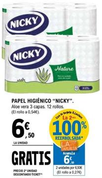 Oferta de Nicky - Papel Higiénico por 6,5€ en E.Leclerc