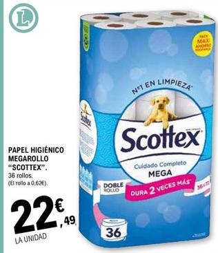 Oferta de Scottex - Apel Higiénico Megarollo por 22,49€ en E.Leclerc