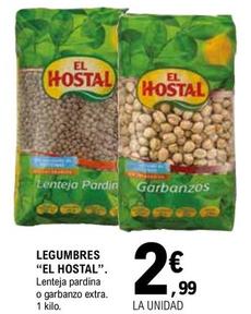 Oferta de El Hostal - Legumbres Lenteja Pardina / Garbanzo Extra por 2,99€ en E.Leclerc
