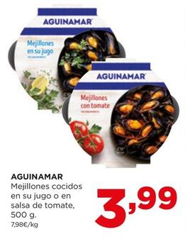Oferta de Aguinamar - Mejillones Cocidos En Su Jugo O En Salsa De Tomate por 3,99€ en Alimerka