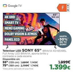 Oferta de Sony - Televisor LED 65 por 1399€ en El Corte Inglés