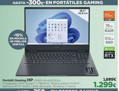 Oferta de Hp - Portátiles Gaming por 1299€ en El Corte Inglés