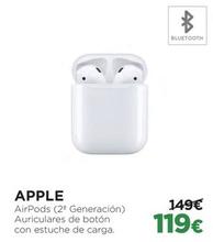 Oferta de Apple - Airpods (2ª Generación) por 119€ en El Corte Inglés
