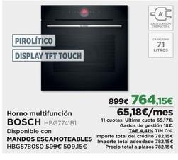 Oferta de Bosch - Horno Multifunción por 764,15€ en El Corte Inglés