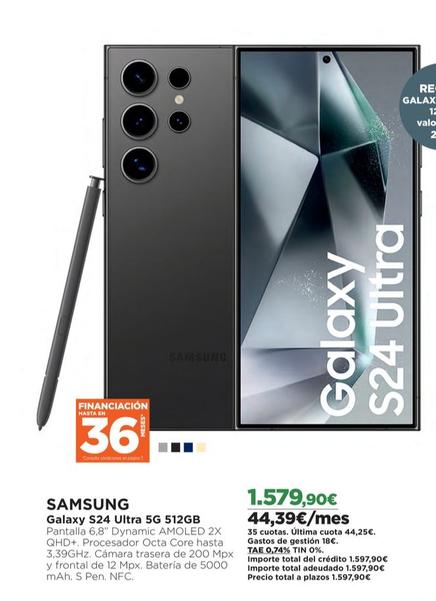 Oferta de Samsung - Galaxy S24 Ultra 5G  por 1579,9€ en El Corte Inglés