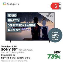 Oferta de Sony - Televisor Led por 739€ en El Corte Inglés