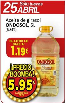 Oferta de Aceite de girasol por 5,95€ en SPAR
