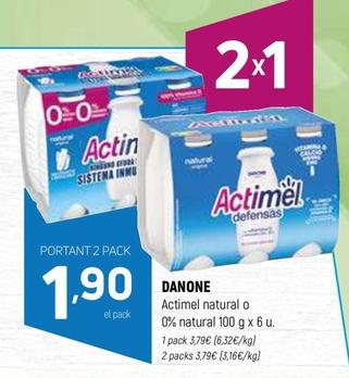 Oferta de Danone - Actimel Natural O 0% Natural por 1,9€ en Coviran