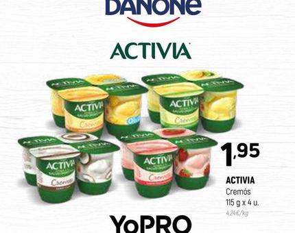 Oferta de Danone - Yopro Activia por 1,95€ en Coviran