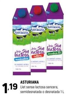 Oferta de Asturiana - Llet Sense Lactosa Sencera Semidesnatada o Desnatada por 1,19€ en Coviran