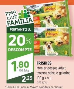 Oferta de Friskies - Menjar Gossos Adult Trossos Salsa O Gelatina por 2,25€ en Coviran