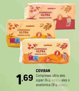 Oferta de Coviran - Compresas Ultra Ales Super  24 u Ales o Anatòmica por 1,69€ en Coviran