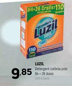 Oferta de Luzil - Detergent Colònia Pols 84 + 26 Dosis por 9,85€ en Coviran